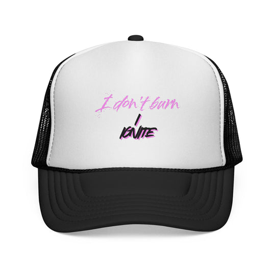 I Don't Burn, I Ignite Truck Hat -  in Paint Splash Pink
